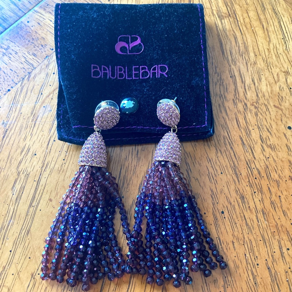 BaubleBar - Purple Ombre Tassel Earrings